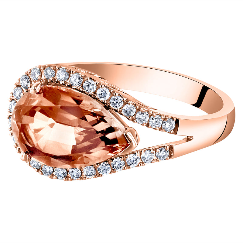 Peora Morganite and Diamond 14k Rose Gold Ring
