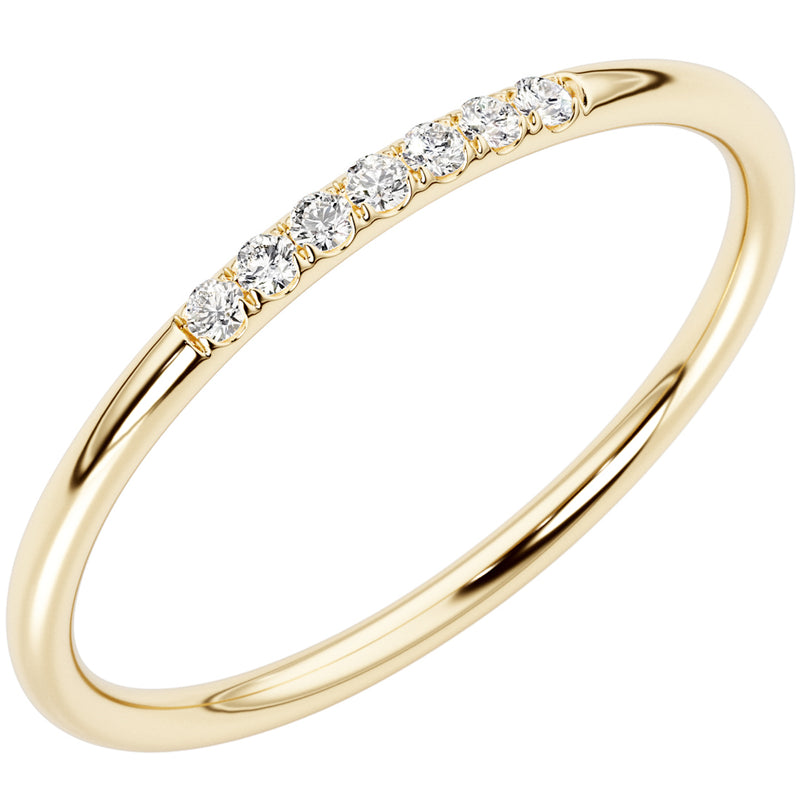 Diamond 7-Stone Orion Ring Band 14K Yellow Gold Plated Sterling Silver