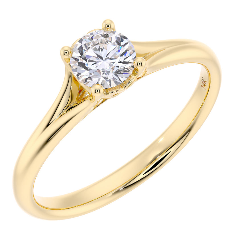 Diamond Sweetheart Engagement Ring 14K Yellow Gold
