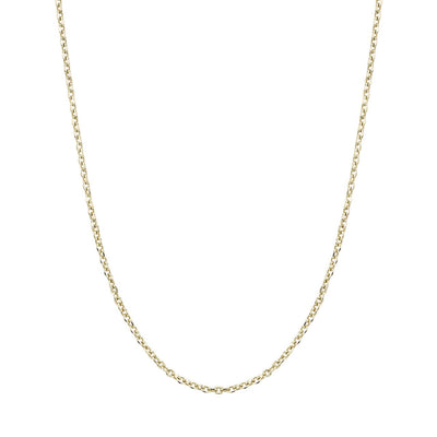 14K Yellow Gold Cable Style Chain Necklace Diamond Cut 1.1mm