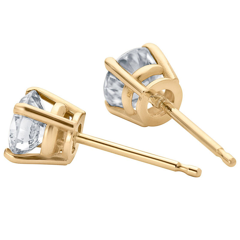 3 4 Carat Total Lab Grown Diamond Stud Earrings In 14K Yellow Gold E19232 alternate view and angle