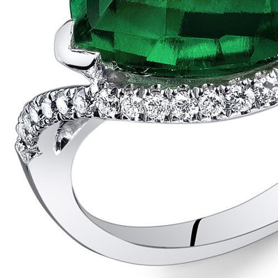 Emerald Ring 14 Karat White Gold Heart Shape 5.75 Carats