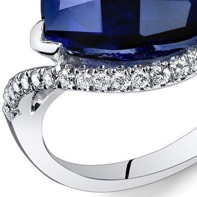 Blue Sapphire Ring 14 Karat White Gold Heart Shape 8.5 Carats