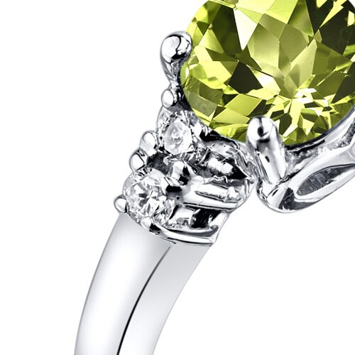 14K White Gold Peridot Diamond Solstice Ring R62378