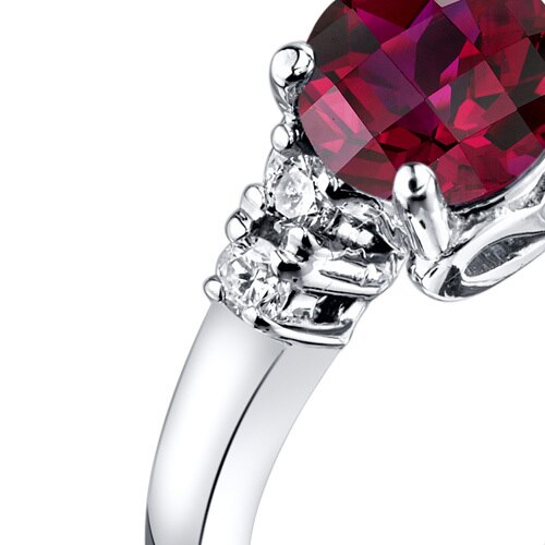 14K White Gold Created Ruby Diamond Solstice Ring