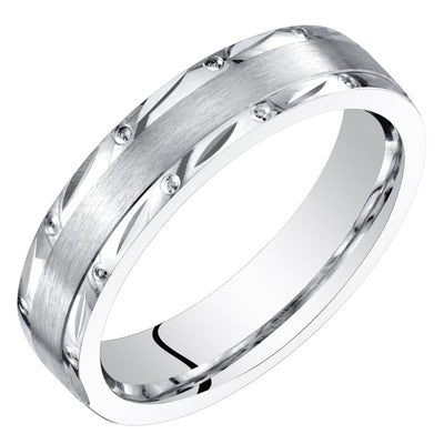 4mm Wedding Anniversary Riveted Ring Band 14K White Gold