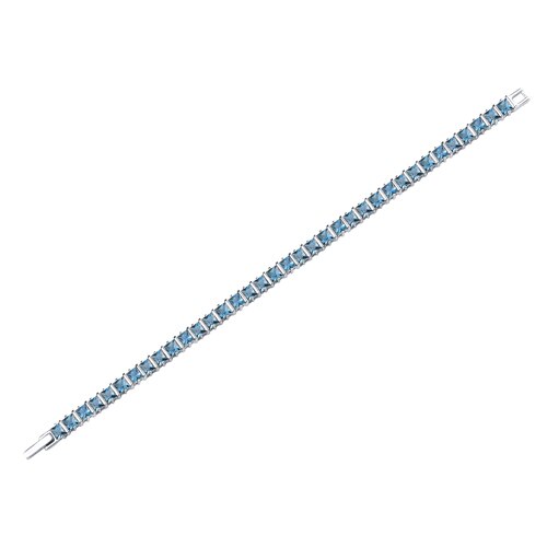 London Blue Topaz Bracelet Sterling Silver Princess 13 Carats