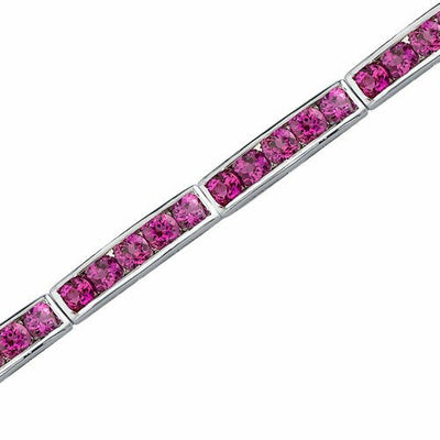 Ruby Bracelet Sterling Silver Round Shape 6 Carats