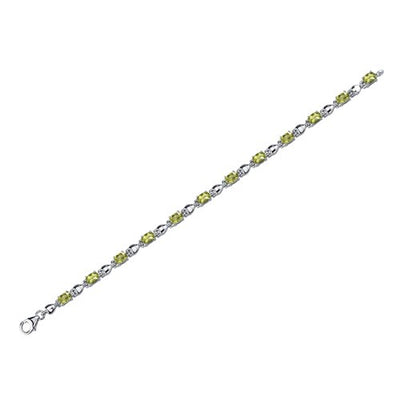 Peridot Bracelet Sterling Silver Oval Shape 5.5 Carats