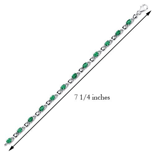 Emerald Bracelet Sterling Silver Oval Shape 4.25 Carats SB4322