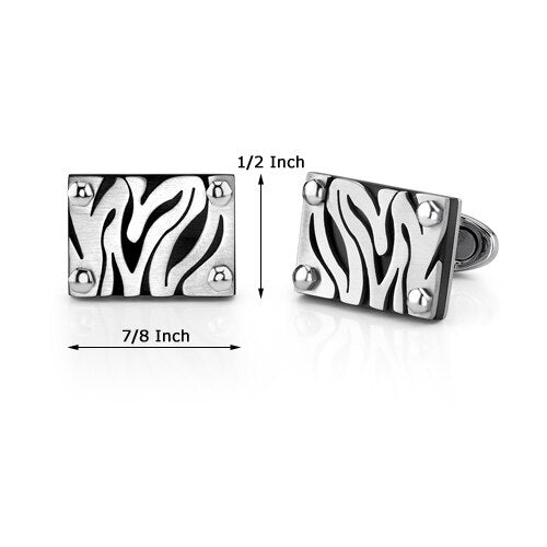 Stainless Steel Zebra Pattern Cufflinks Style
