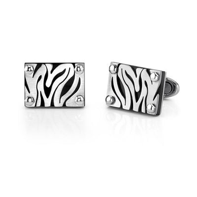 Stainless Steel Zebra Pattern Cufflinks Style