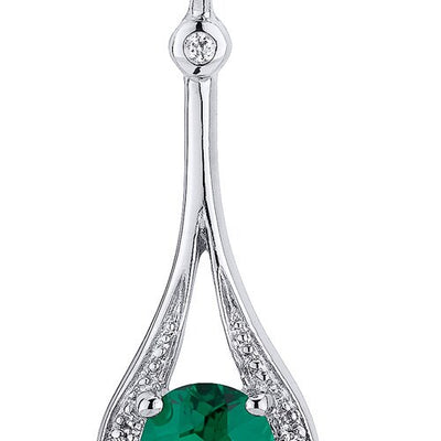 Emerald Earrings Sterling Silver Oval Shape 3.5 Carats