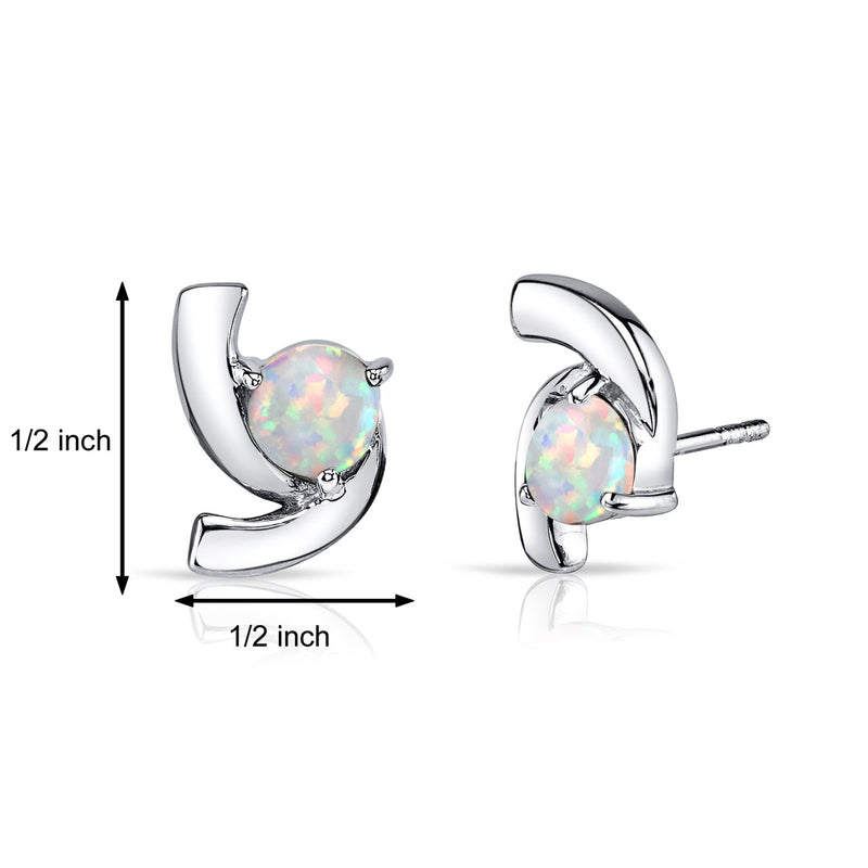 Opal Trinity Earrings Sterling Silver 1.25 Carats