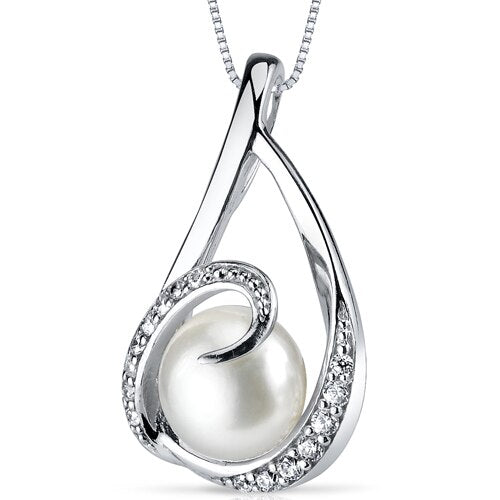 Sterling silver buy white pearl pendant