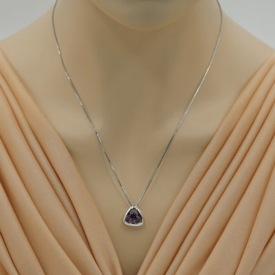 Amethyst Sterling Silver Trinity Knot Pendant Necklace