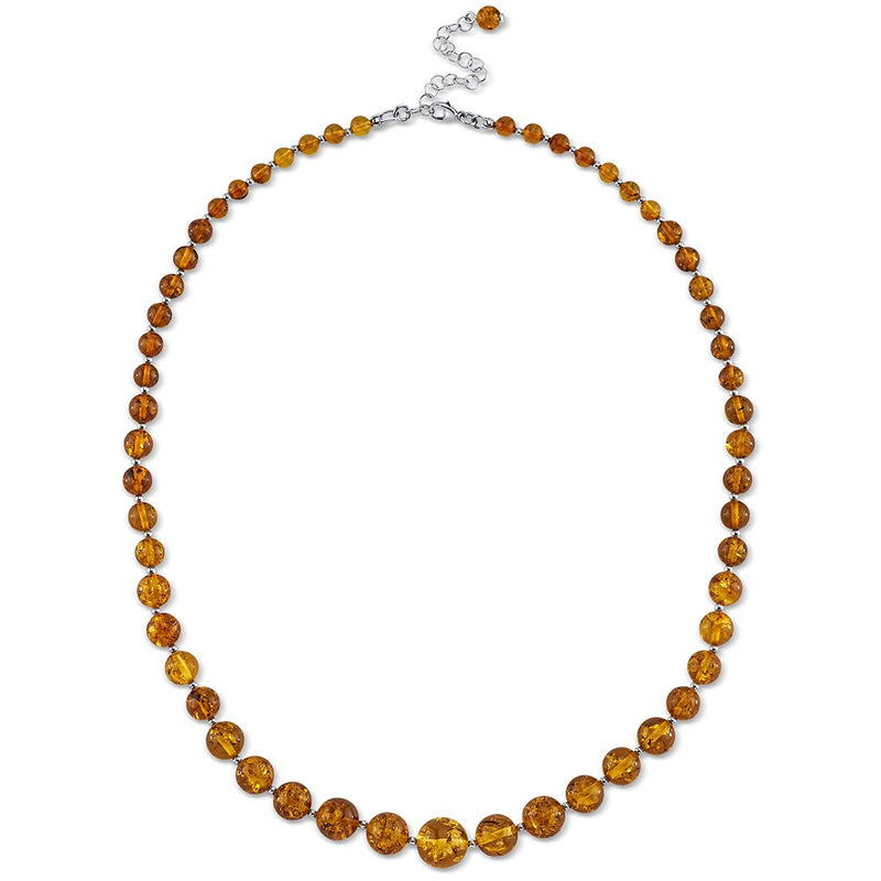 Baltic Amber Graduated Strand Necklace, 19 inches Length with 2.5 inch Extender
