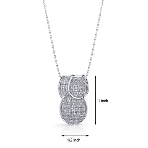 Cubic Zirconia Pendant Necklace Sterling Silver