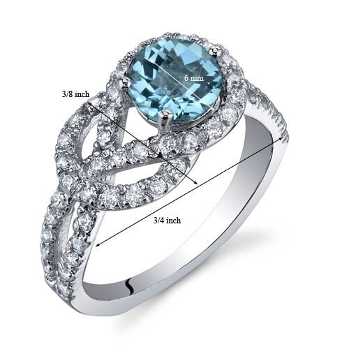 Swiss Blue Topaz Ring Sterling Silver Round Shape 1 Carats