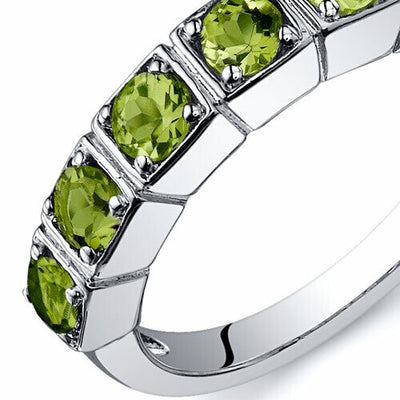 Peridot Ring Sterling Silver Round Shape 1.75 Carats