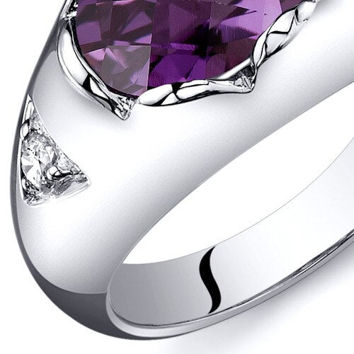 Alexandrite Ring Sterling Silver Oval Shape 2.5 Carats
