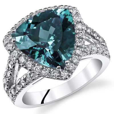 Alexandrite Ring Sterling Silver Triangle Shape 5.5 Carats