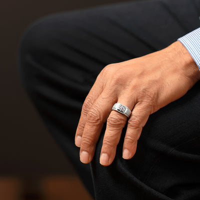 Moissanite Men's Hightower Engagement Ring Sterling Silver 1 Carat