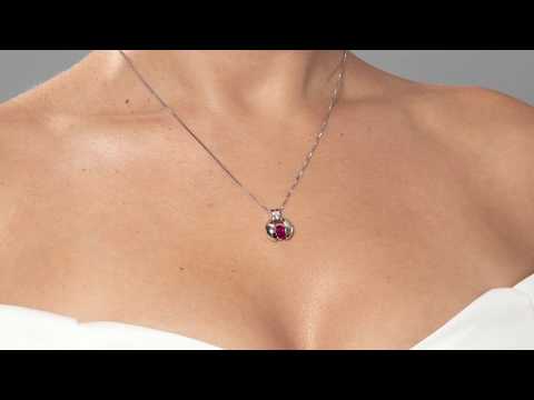 Video of Created Ruby Sterling Silver Starship Pendant Necklace SP11790. Includes a Peora gift box. Free shipping, 30-day returns, authenticity guaranteed. 