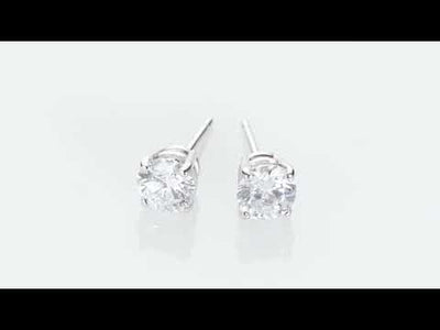 Video of 1 Carat Total Lab Grown Diamond Stud Earrings In 14K White Gold E19224. Includes a Peora gift box. Free shipping, 30-day returns, authenticity guaranteed. 
