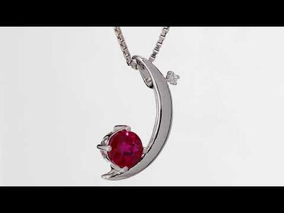 Video of Ruby Pendant Necklace Sterling Silver Round Shape 1 Carats SP10274. Includes a Peora gift box. Free shipping, 30-day returns, authenticity guaranteed. 