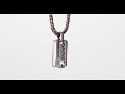Video of Aquamarine Chevron Pendant Necklace For Men In Sterling Silver SN12062. Includes a Peora gift box. Free shipping, 30-day returns, authenticity guaranteed. 
