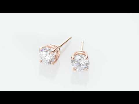 Video of 1 Carat Total Lab Grown Diamond Stud Earrings In 14K Rose Gold E19228. Includes a Peora gift box. Free shipping, 30-day returns, authenticity guaranteed. 