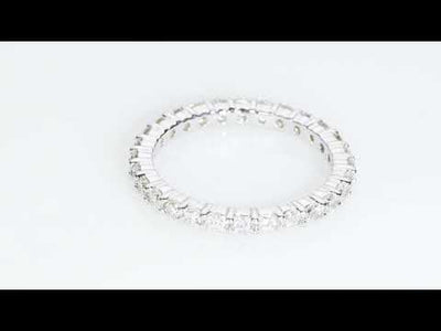 Video of Lab Grown Diamond 1 Carat Total Eternity Ring In 14K White Gold, Sizes 4 To 9 R63160. Includes a Peora gift box. Free shipping, 30-day returns, authenticity guaranteed. 