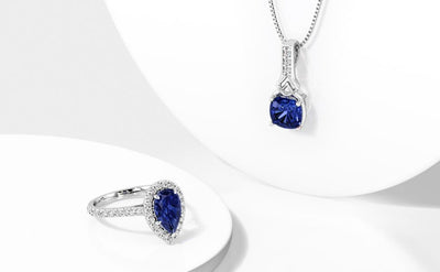 Peora blue sapphire neckace and ring