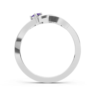 Intertwined Solitaire Lyra Orbit Ring