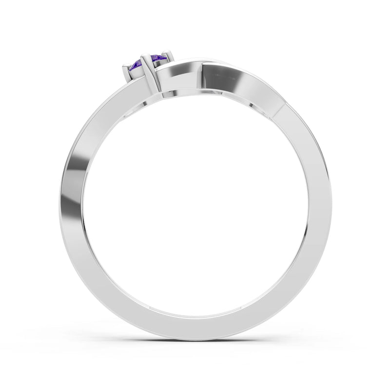 Intertwined Solitaire Lyra Orbit Ring
