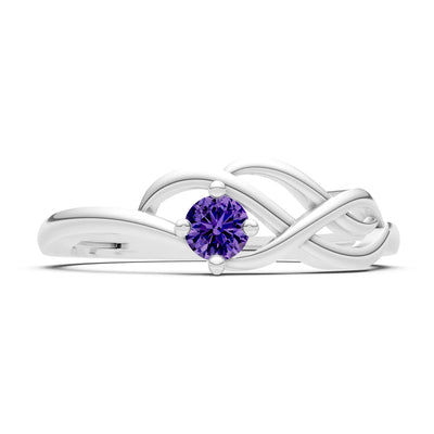 Intertwined Solitaire Lyra Orbit Ring