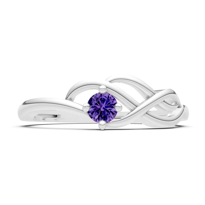 Intertwined Solitaire Lyra Orbit Ring