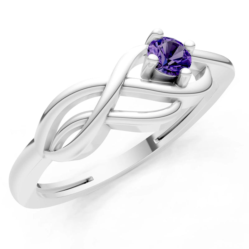 Intertwined Solitaire Lyra Orbit Ring