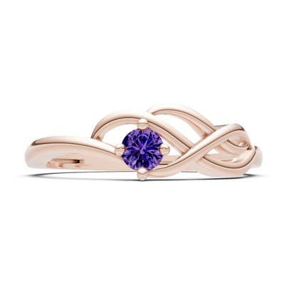 Intertwined Solitaire Lyra Orbit Ring