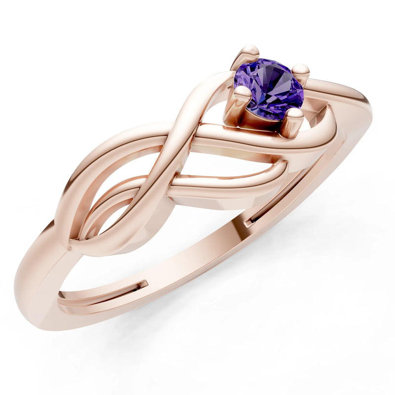 Intertwined Solitaire Lyra Orbit Ring