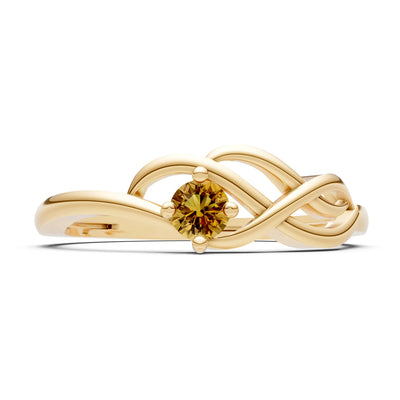 Intertwined Solitaire Lyra Orbit Ring