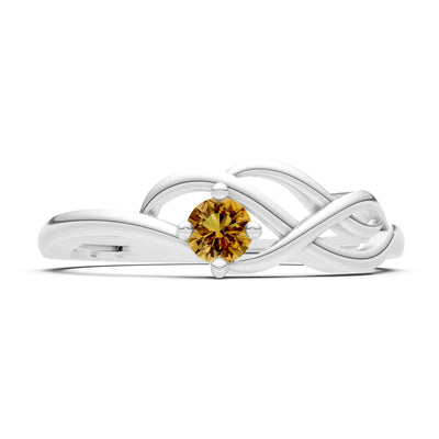 Intertwined Solitaire Lyra Orbit Ring
