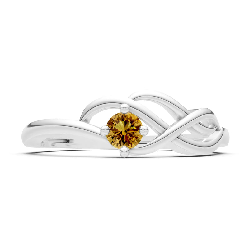 Intertwined Solitaire Lyra Orbit Ring