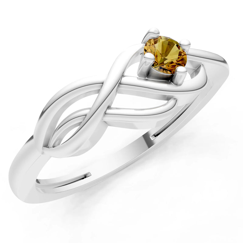 Intertwined Solitaire Lyra Orbit Ring