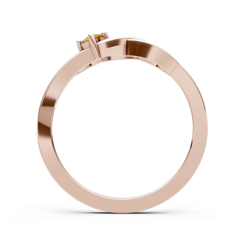 Intertwined Solitaire Lyra Orbit Ring