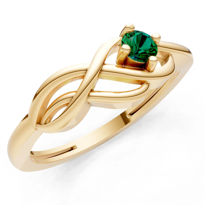 Intertwined Solitaire Lyra Orbit Ring
