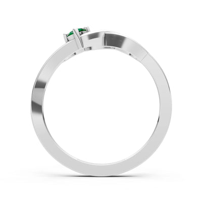 Intertwined Solitaire Lyra Orbit Ring