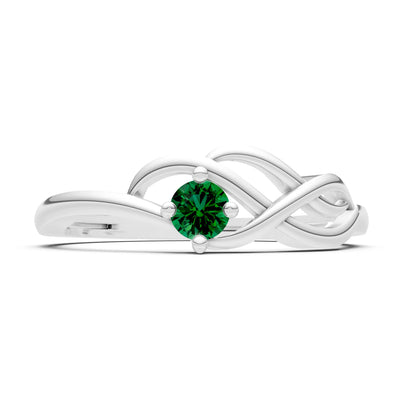 Intertwined Solitaire Lyra Orbit Ring