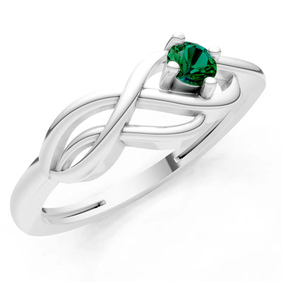 Intertwined Solitaire Lyra Orbit Ring